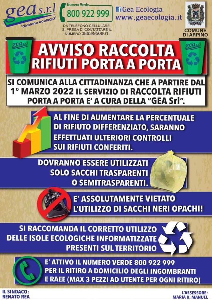 Raccolta rifiuti porta a porta