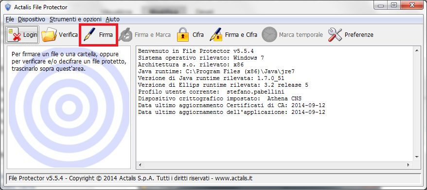 Interfaccia File Protector
