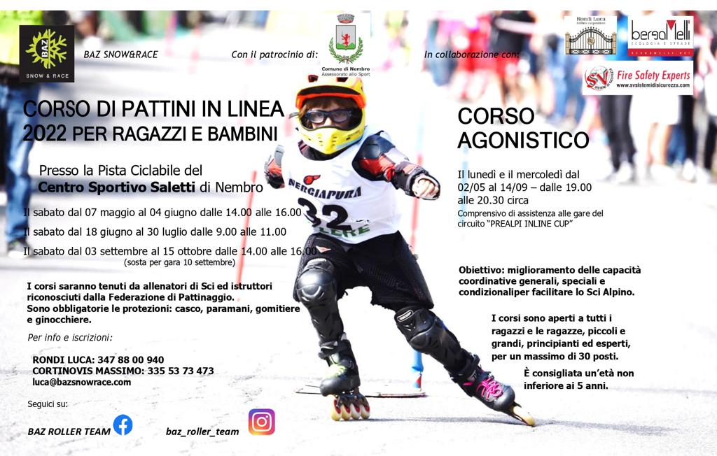 Immagine CORSO DI PATTINI IN LINEA per bambini e ragazzi e CORSO AGONISTICO
