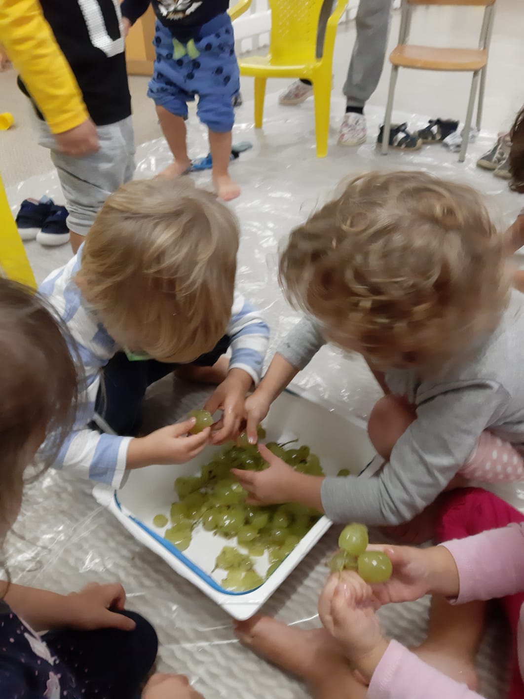Bambini giocano col pongo
