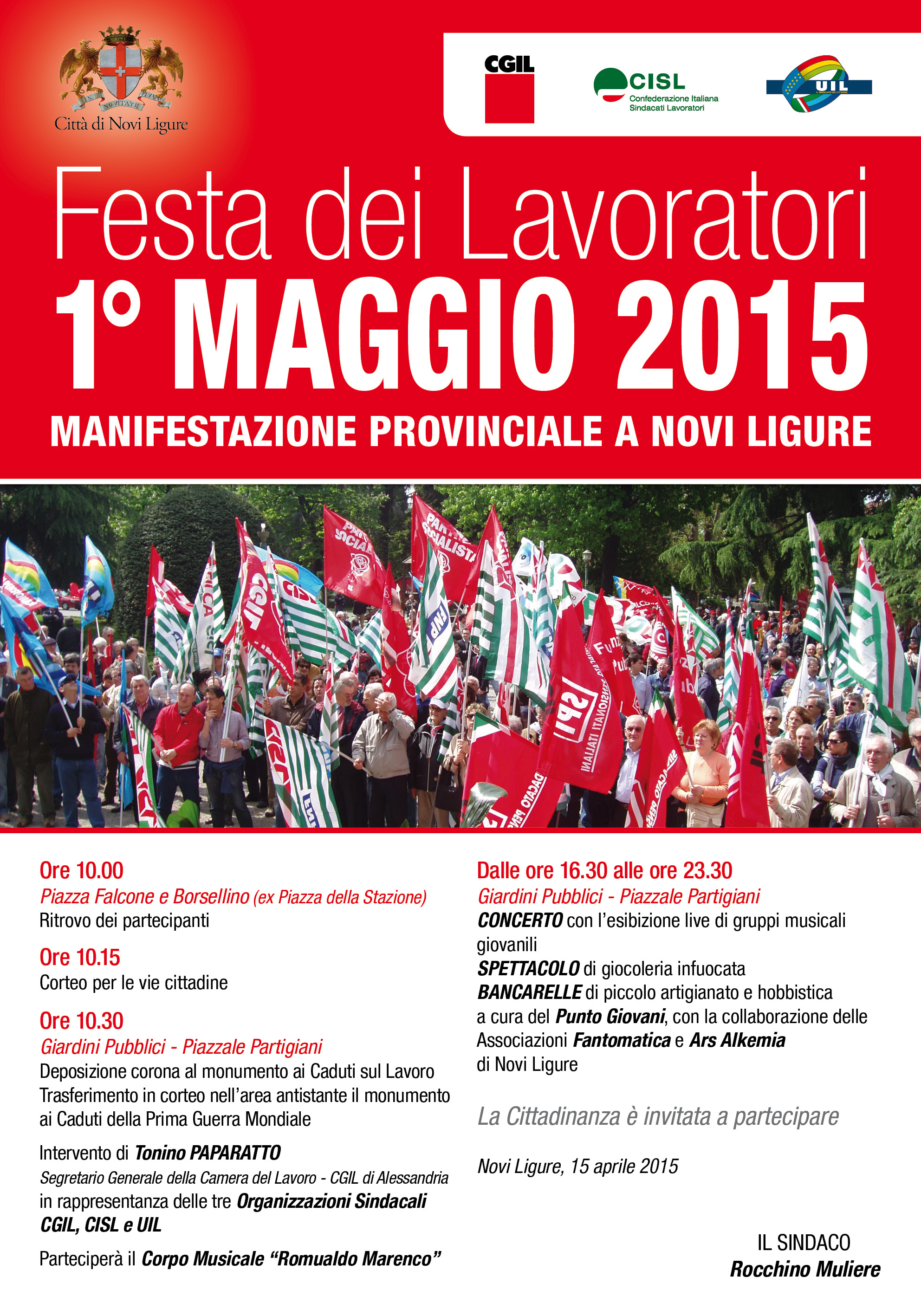 1° Maggio, a Novi la Festa Provinciale