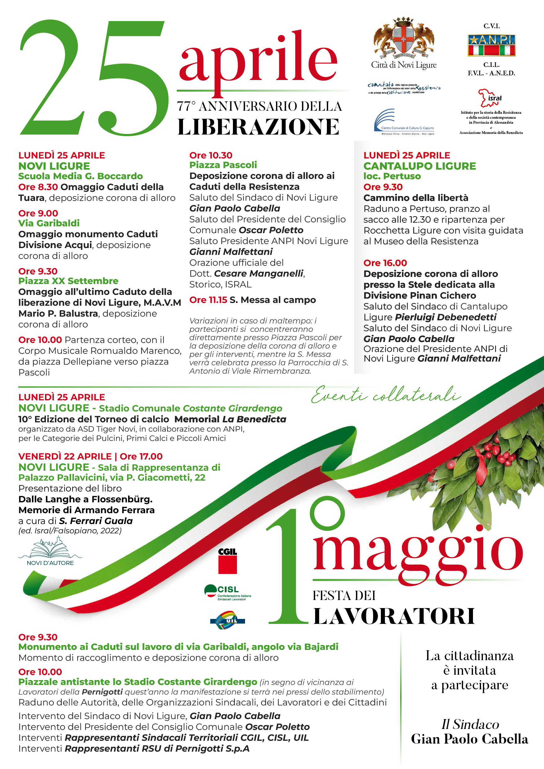 25 Aprile e 1° Maggio 25 Aprile e 1° Maggio