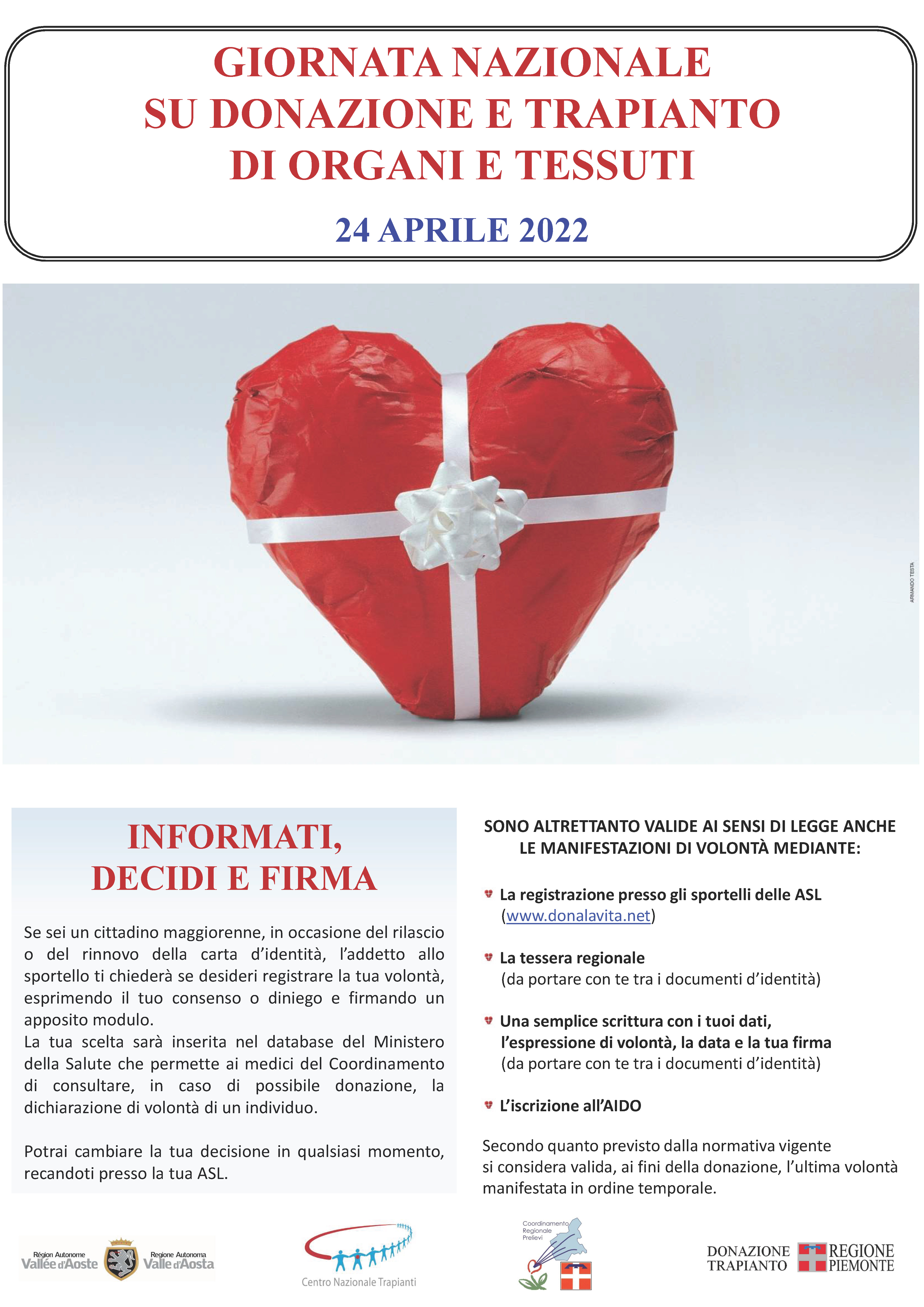 Giornata nazionale per la donazione Giornata nazionale per la donazione