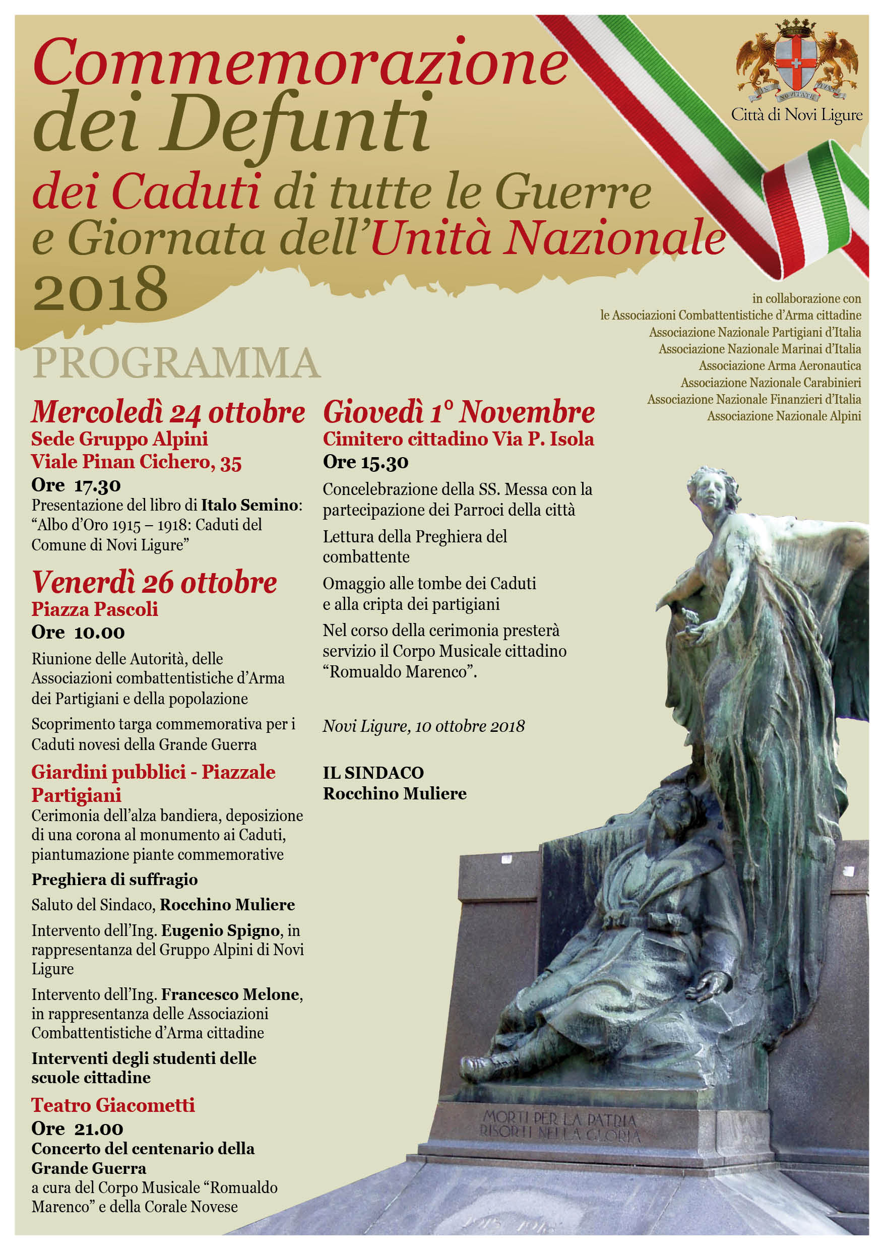Manifestazioni 24, 26 ottobre e 1° novembre Manifestazioni 24, 26 ottobre e 1° novembre