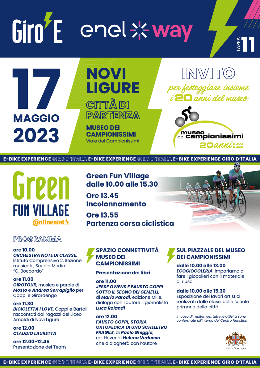 Novi città di tappa del Giro-E