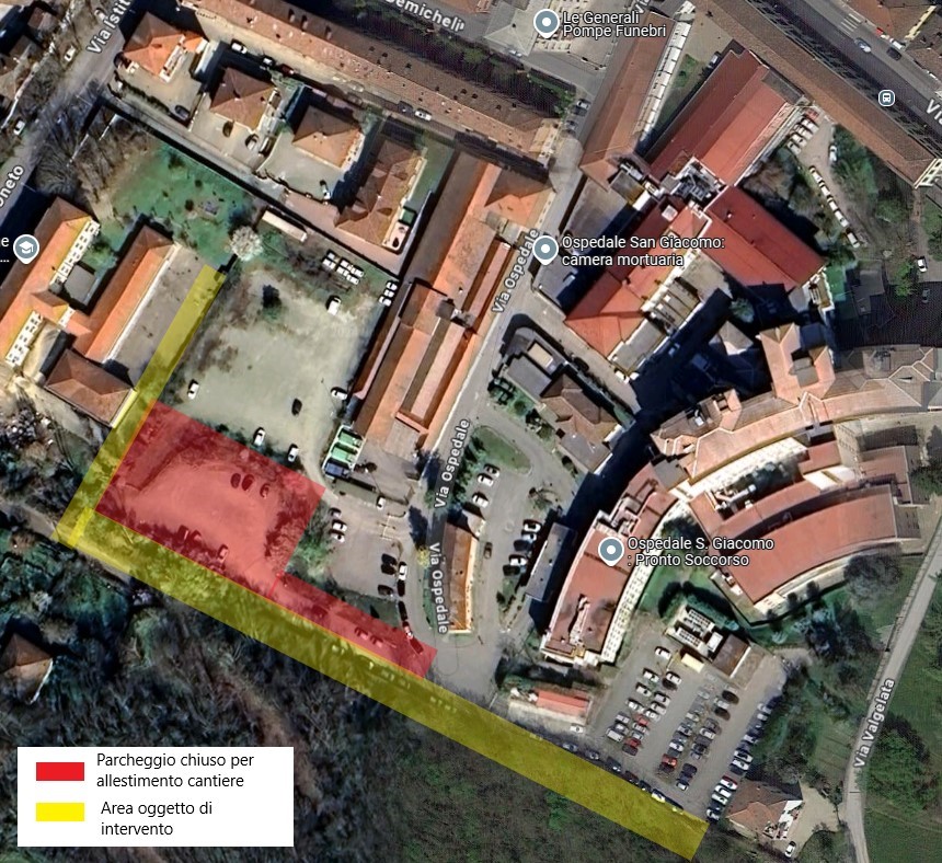 Regimazione acque sopra l'Ospedale