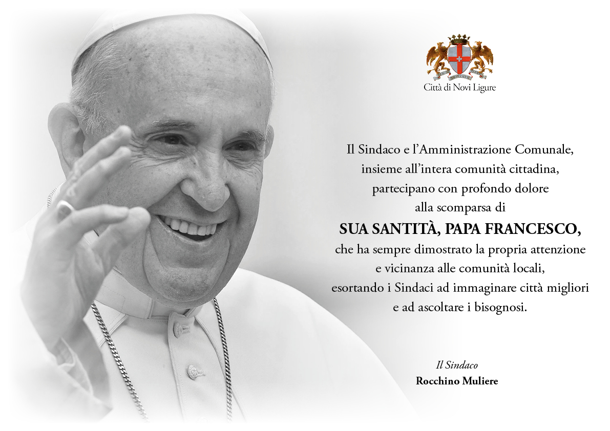 Il cordoglio di tutta la comunità cittadina per la scomparsa di Papa Francesco