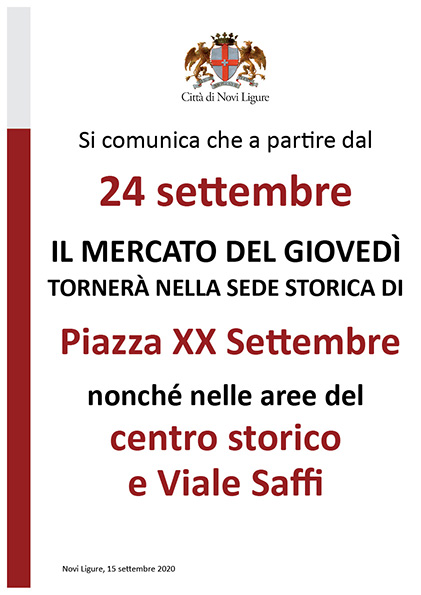 Il mercato torna in piazza XX Settembre