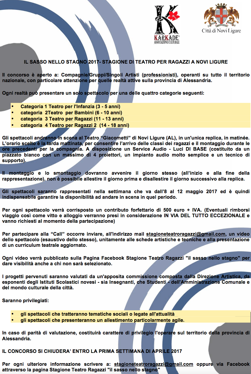 Il Sasso nello stagno 2017