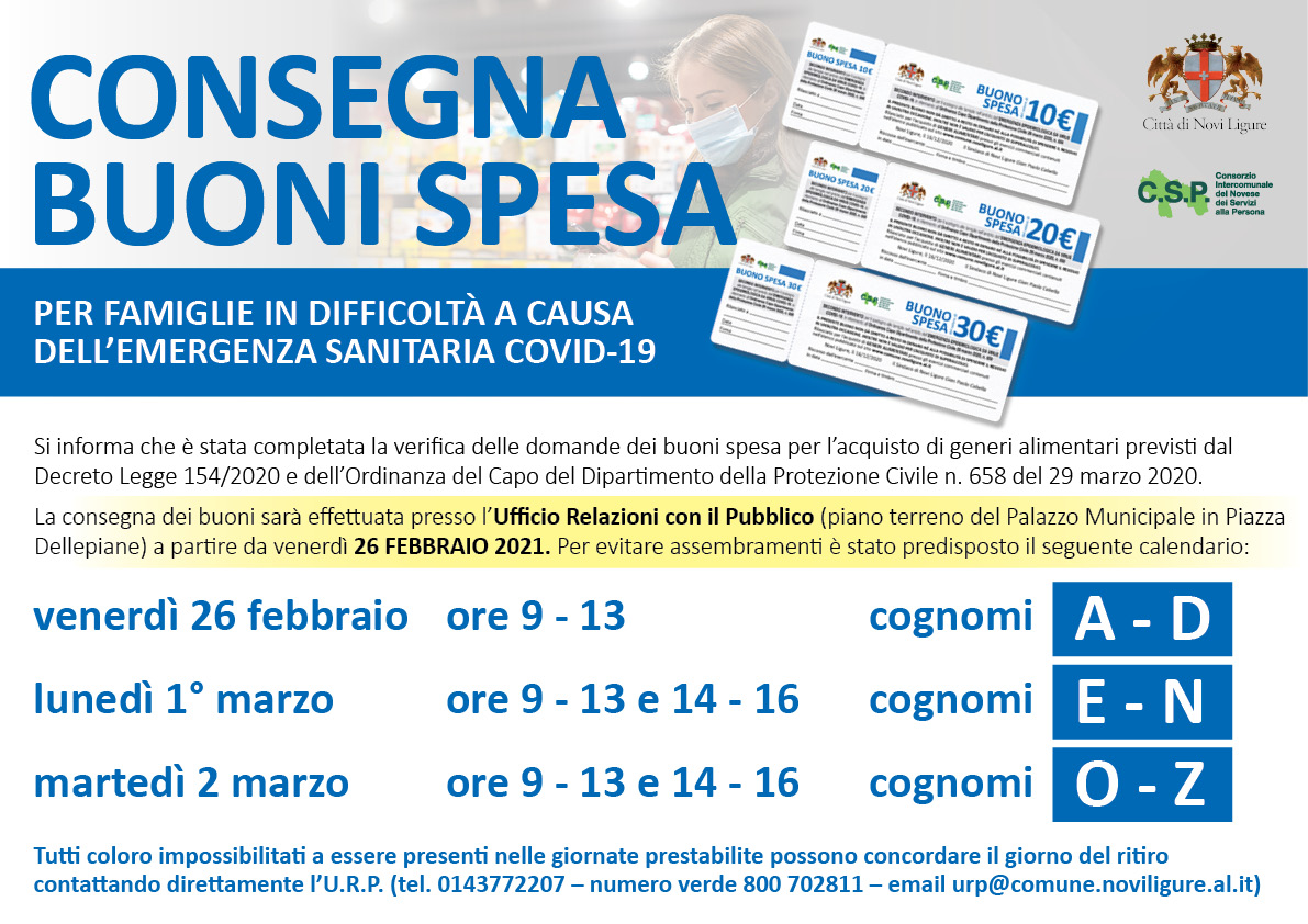 Consegna buoni spesa