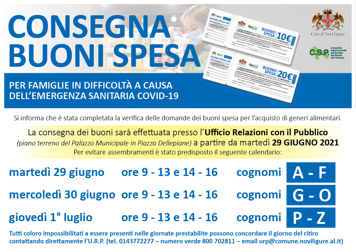Consegna buoni spesa