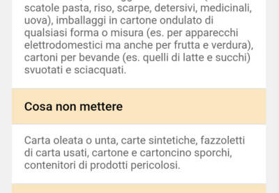 Consulta sempre le tipologie di rifiuti per ogni categoria di raccolta